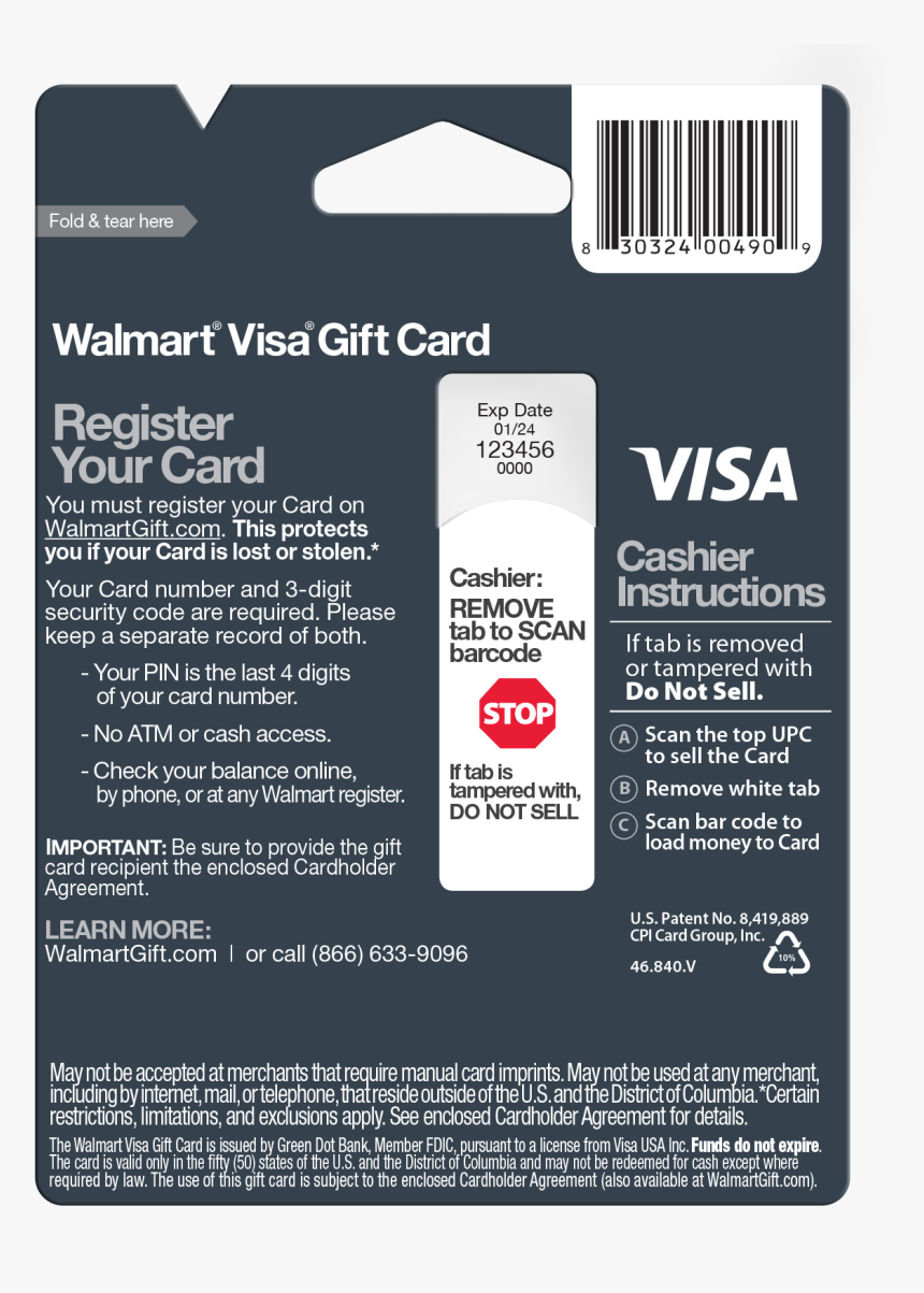 Walmart Gift Card Clipart Png - Pin On A Walmart Visa Gift Card, Transparent Png, Free Download