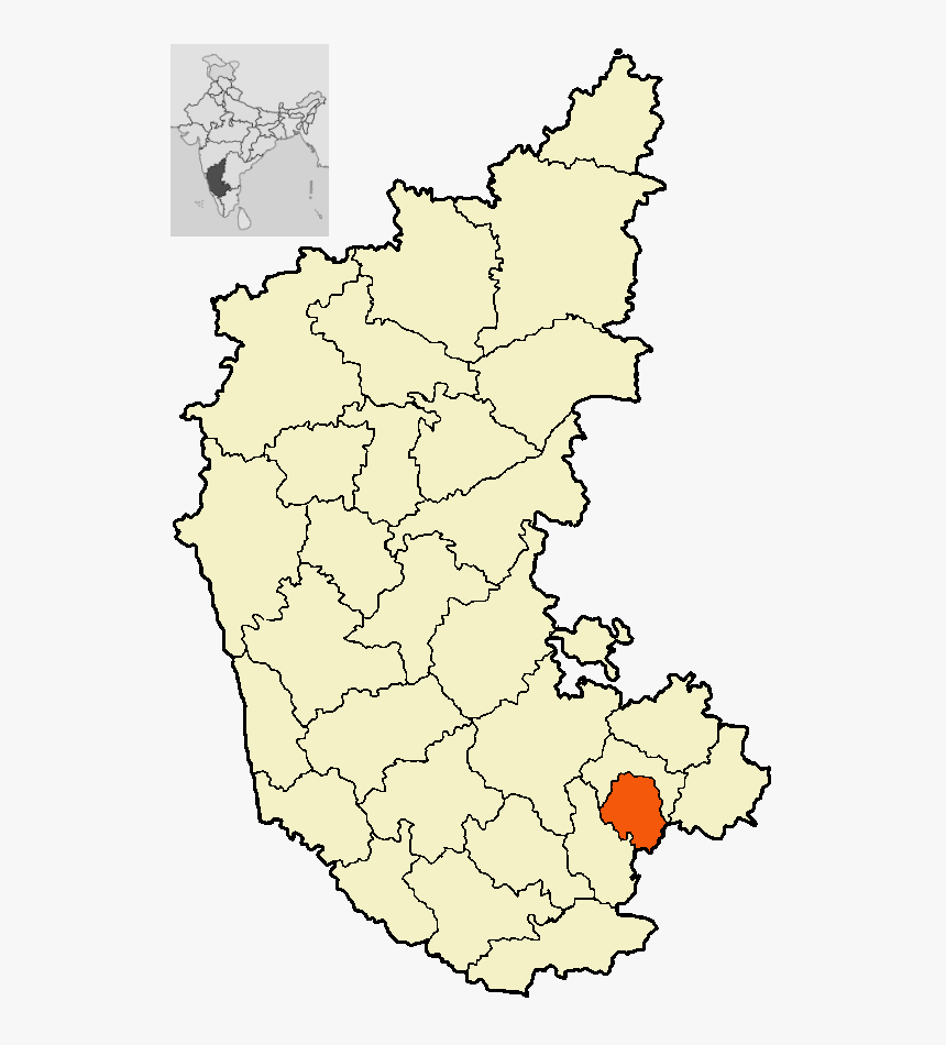 Karnataka Districts Bangalore Urban - Chikkaballapur In Karnataka Map, HD Png Download, Free Download