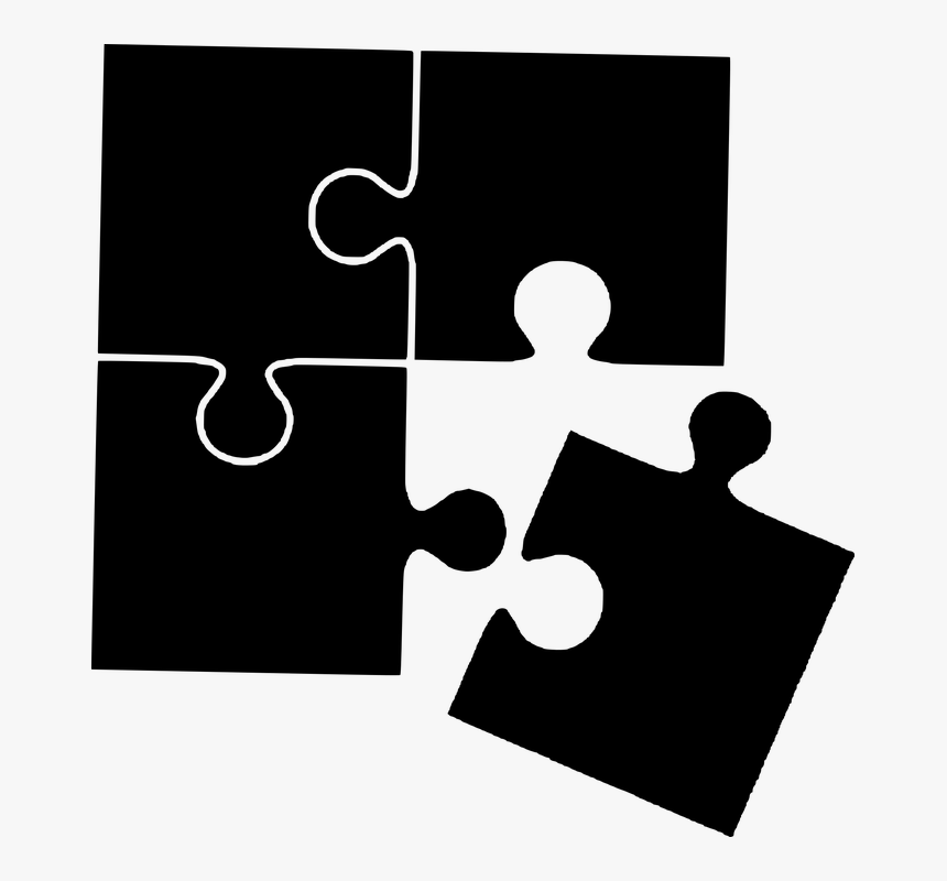 Silhouette, Puzzle, Connect, Connection, Cooperation - Autism Clipart Black And White, HD Png Download, Free Download