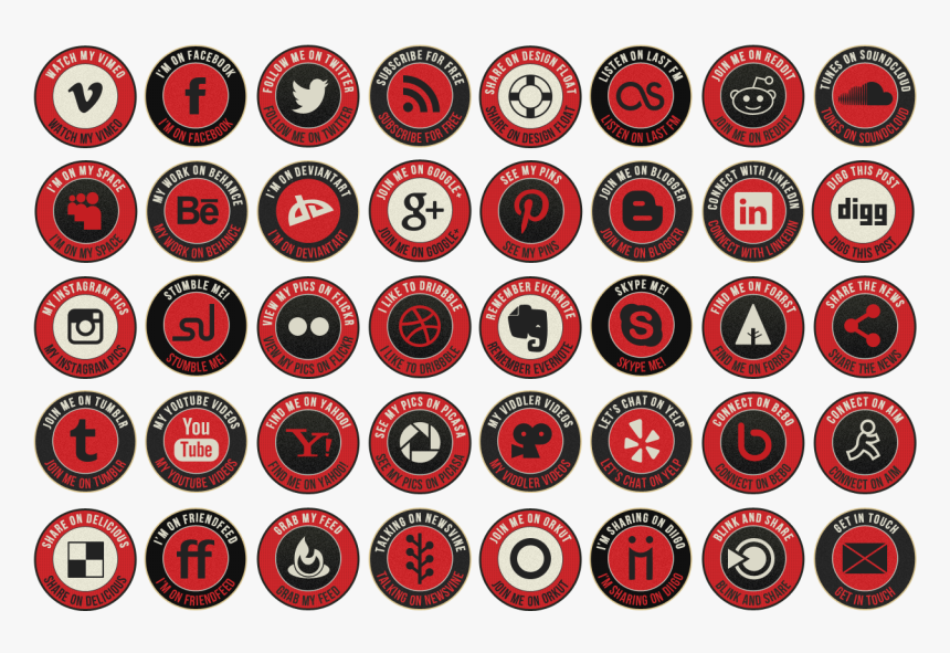 Retro Social Media Icons - Social Media Logo Svg, HD Png Download, Free Download