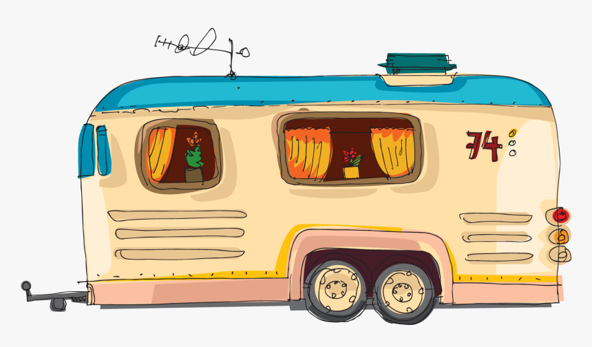 Caravan Cartoon Png , Png Download - Camper Cartoon Png, Transparent Png, Free Download