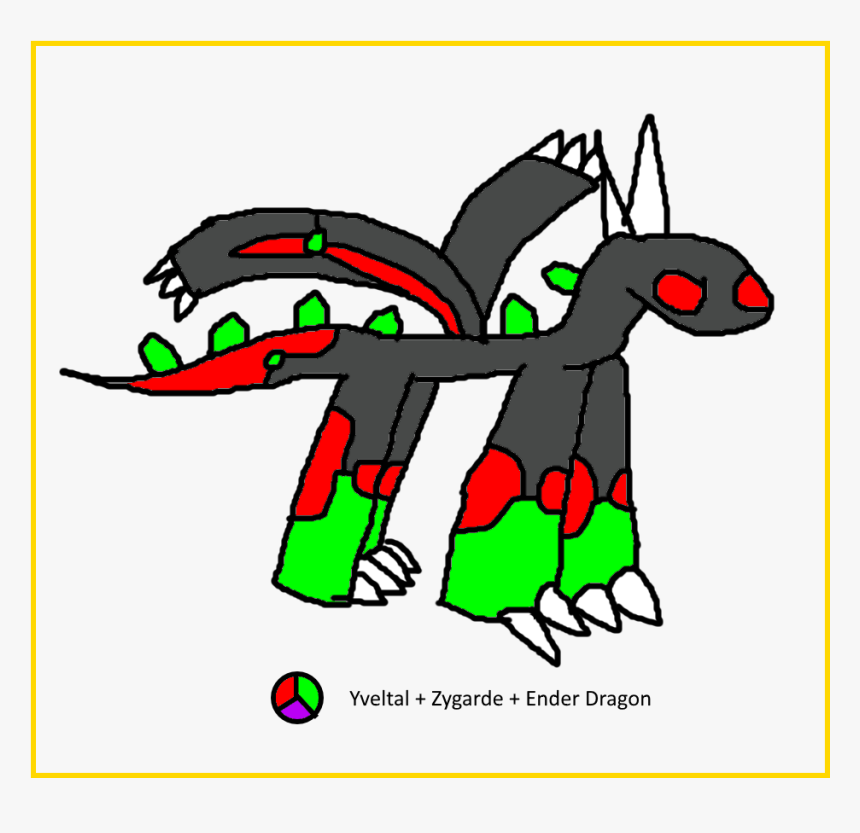 Yveltal Zygarde Ender Dragon Fusion - Cartoon, HD Png Download, Free Download