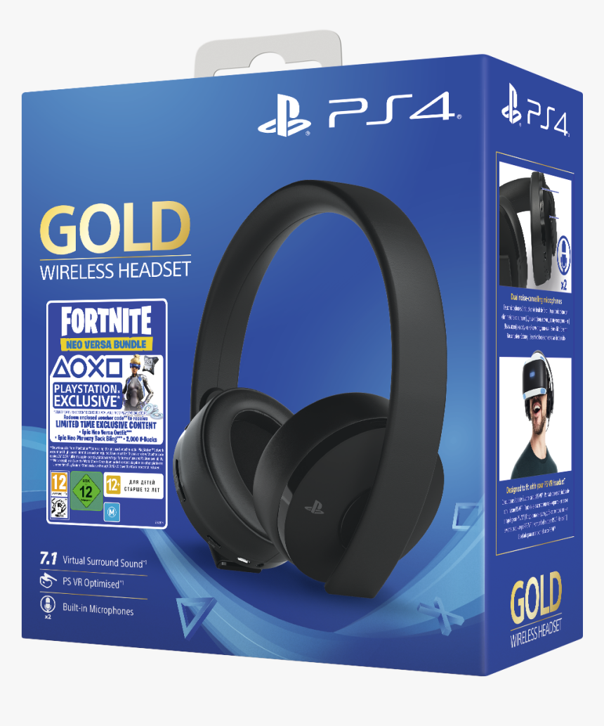 Sony Gold Wireless - Gold Wireless Headset Fortnite, HD Png Download, Free Download