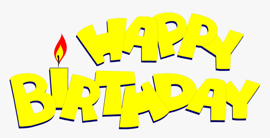 Clip Art Happy Birthday Texts - Happy Birthday Images In Yellow, HD Png Download, Free Download