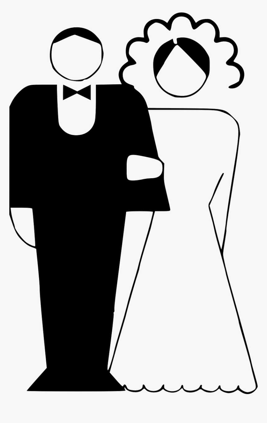 Couple Married Black And White Free Photo - Marriage Black And White Clipart, HD Png Download, Free Download