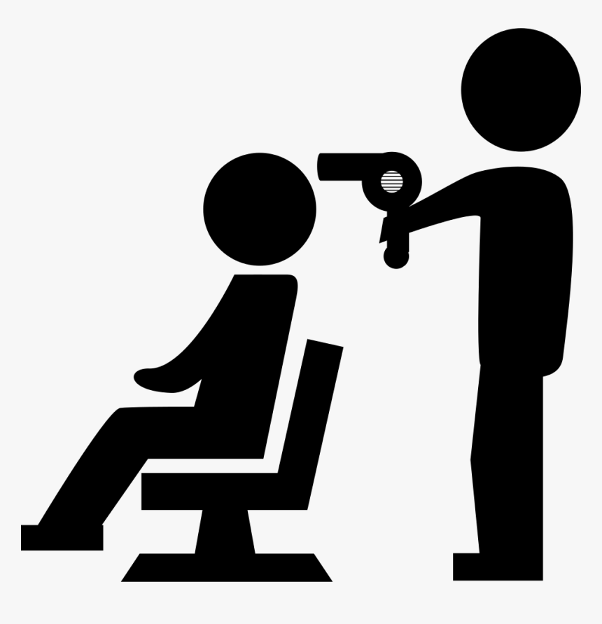 Hairdresser Drying The Hair Of A Client Sitting On - Salon Icon Png, Transparent Png, Free Download