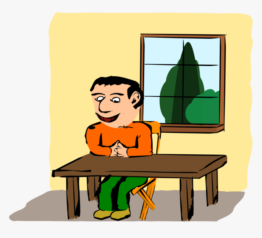 Human Behavior,reading,art - Sitting At The Table Clipart, HD Png Download, Free Download