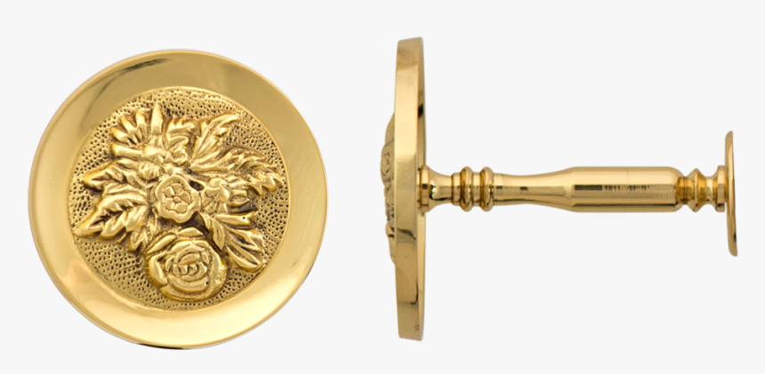 Brass Embossed Curtain Pole Holdback - Antique, HD Png Download, Free Download