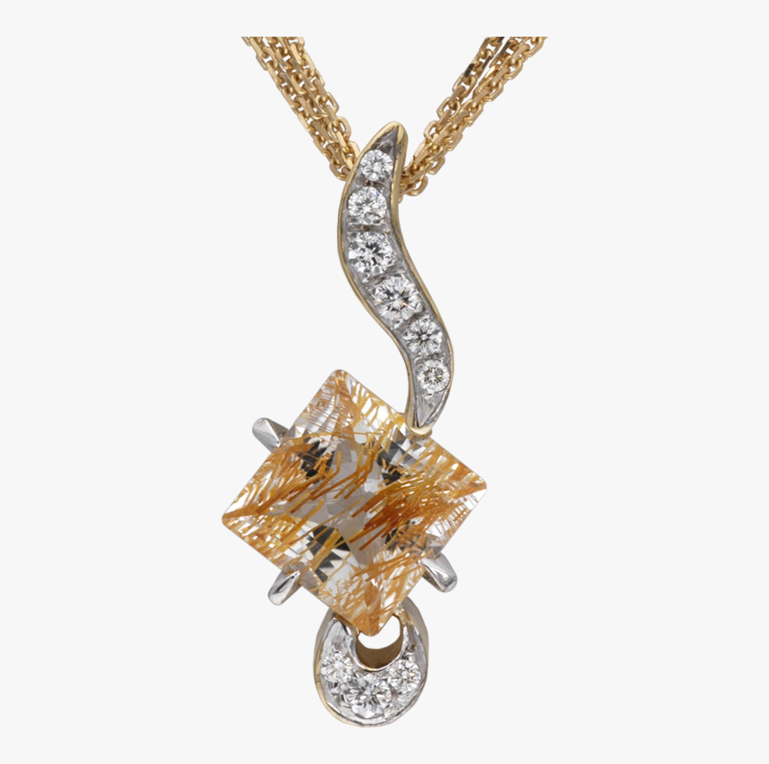 Faini Designs Jewelry Studio Ruilated Topaz And Diamond - Pendant, HD Png Download, Free Download