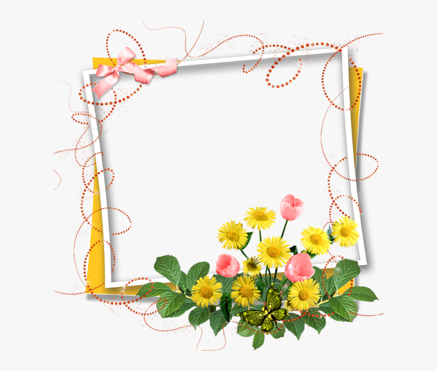 Floral Birthday Frames Png Clipart , Png Download - Flower Page Border Design, Transparent Png, Free Download