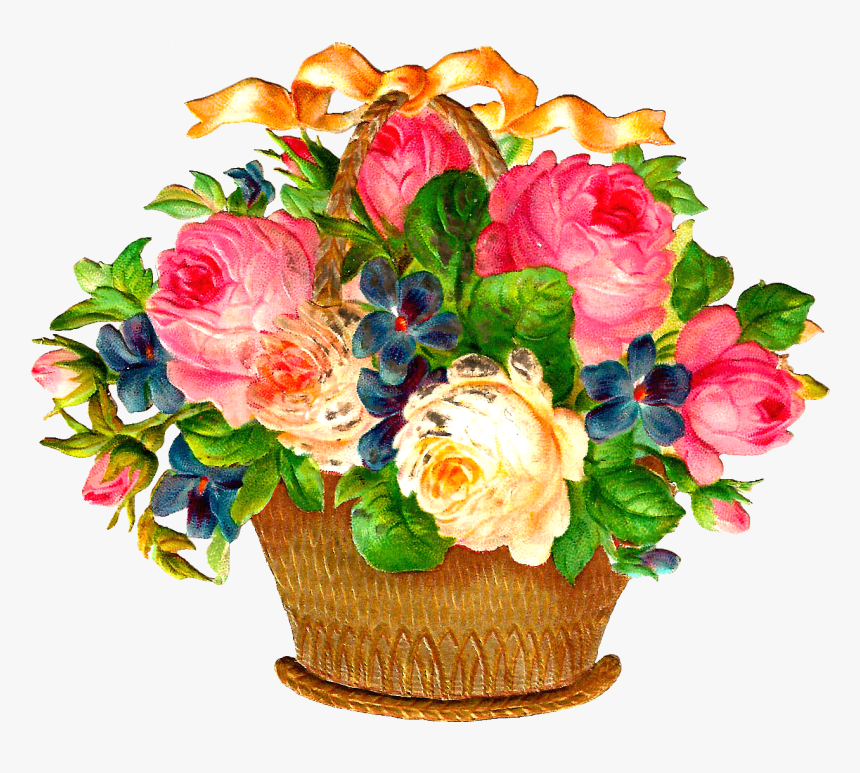 Transparent Flower Graphic Png - Basket With Flower Clipart, Png Download, Free Download