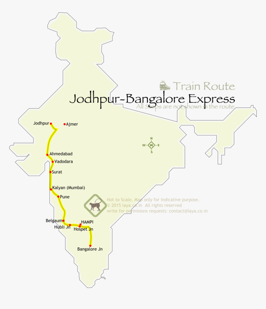 Train Number 16507 Jodhpur Banglore Express Bhagat - Pentaho, HD Png Download, Free Download