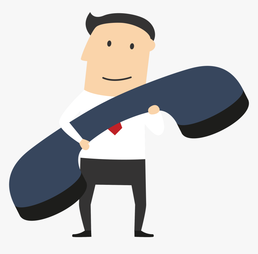 Clipart Phone Phone Call - Cartoon Person On Phone, HD Png Download -  kindpng
