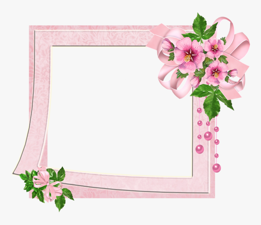 Cute Pink Transparent Photo - Flower Frame Png Pink, Png Download, Free Download