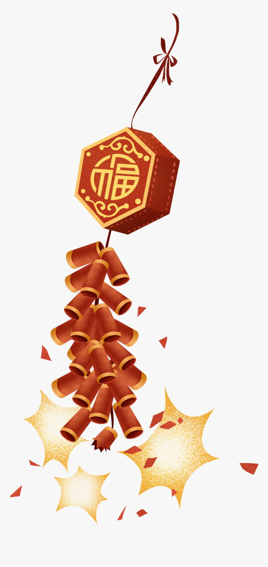 Blessing Firecracker Chinese Style Element Png And - Portable Network Graphics, Transparent Png, Free Download