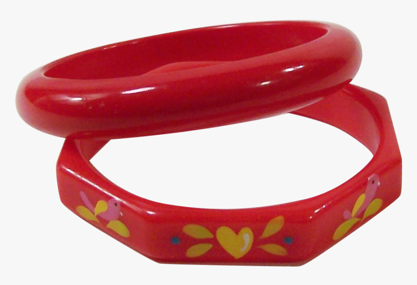 Vintage Red Plastic Bangle Bracelets - Plastic New Bangles Png, Transparent Png, Free Download
