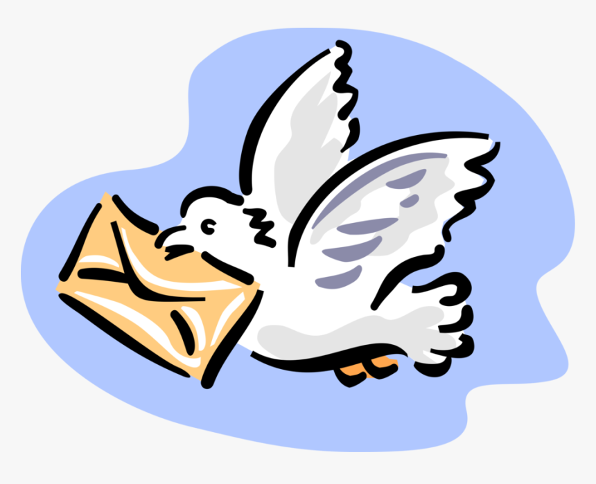 Vector Illustration Of Carrier Pigeon Bird Delivers - Letter Pigeon Png, Transparent Png, Free Download
