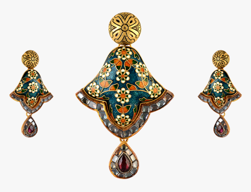 Orra Gold Pendant Set - Earrings, HD Png Download, Free Download