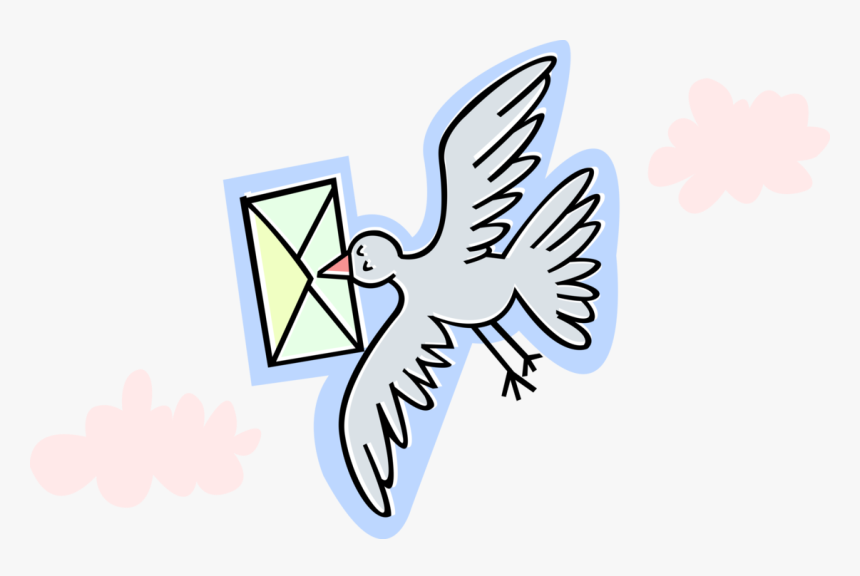 Vector Illustration Of Carrier Pigeon Bird Delivers, HD Png Download, Free Download