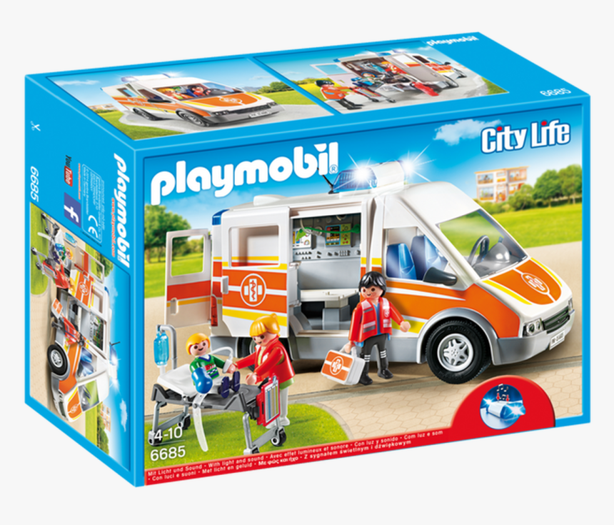 Playmobil Ambulance With Lights And Sound - Play Mobil City Life, HD Png Download, Free Download