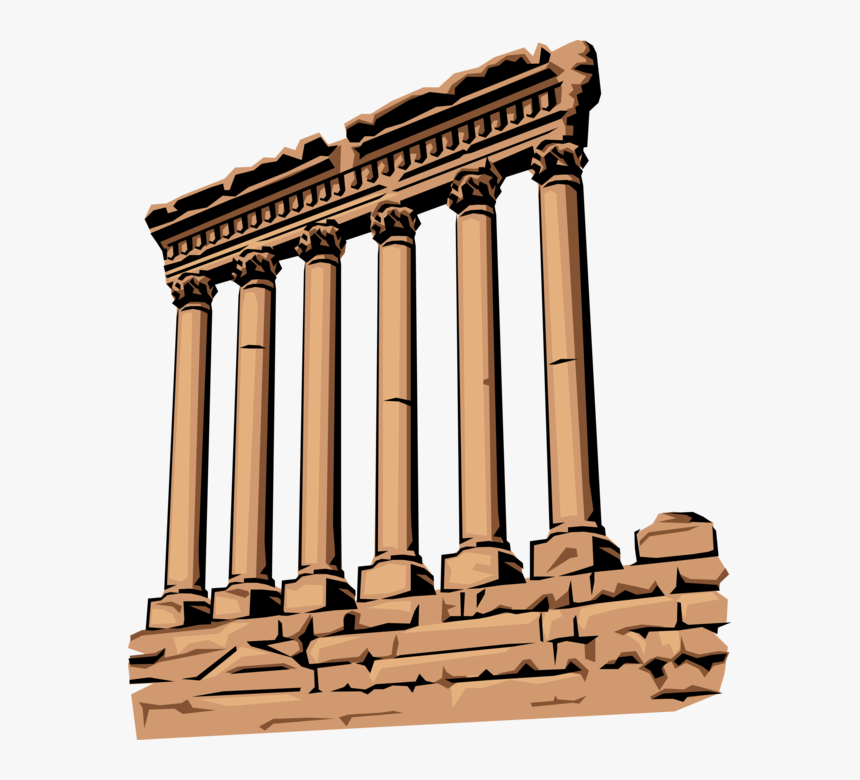 Vector Illustration Of Roman Architecture Temple Columns - Ancient Roman Architecture, HD Png Download, Free Download