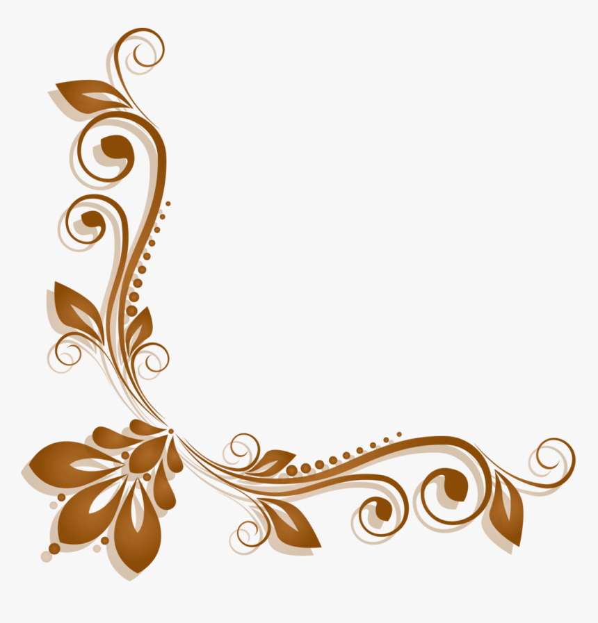 Flourish Clipart Wedding Reception - Green Flower Border Transparent Background, HD Png Download, Free Download