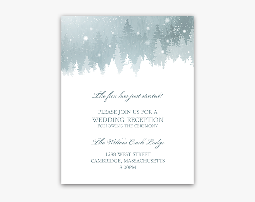 Rustic Snowflake Winter Wedding Reception Insert Card - Darkness, HD Png Download, Free Download