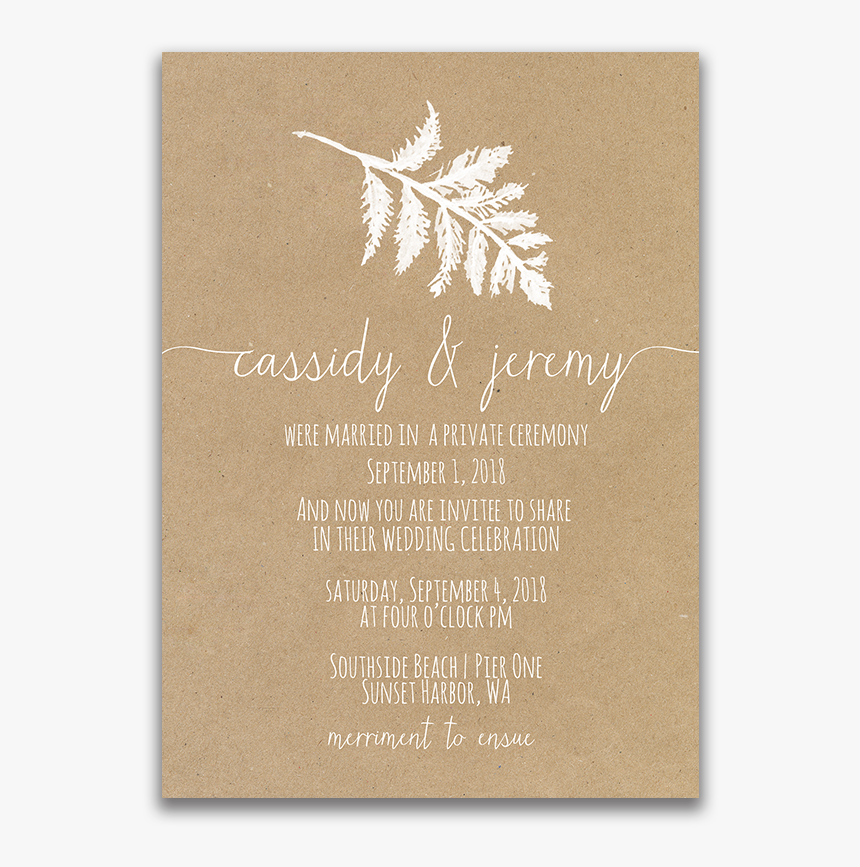 Invitations For Wedding Reception Only Invitation Language - Greeting Card, HD Png Download
