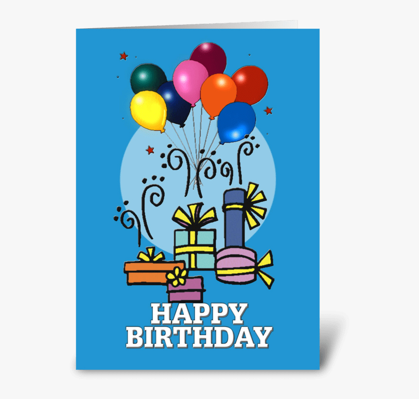 Balloons, Happy Birthday Card Greeting Card - Gift Clipart, HD Png Download, Free Download