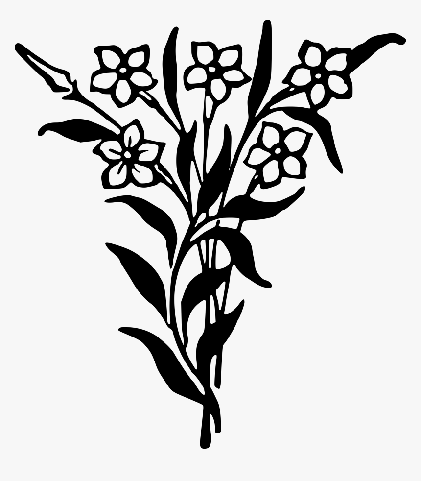 Bunch Of Flowers Clip Arts - Flower Bouquet Clipart Black And White Png, Transparent Png, Free Download