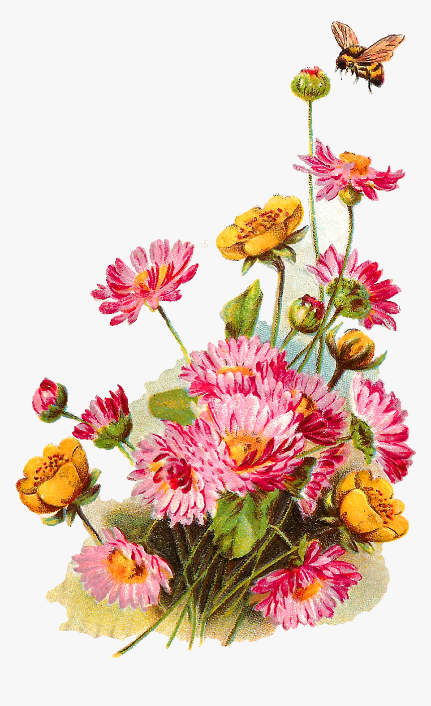 Pink Flower Bunch Png, Transparent Png, Free Download