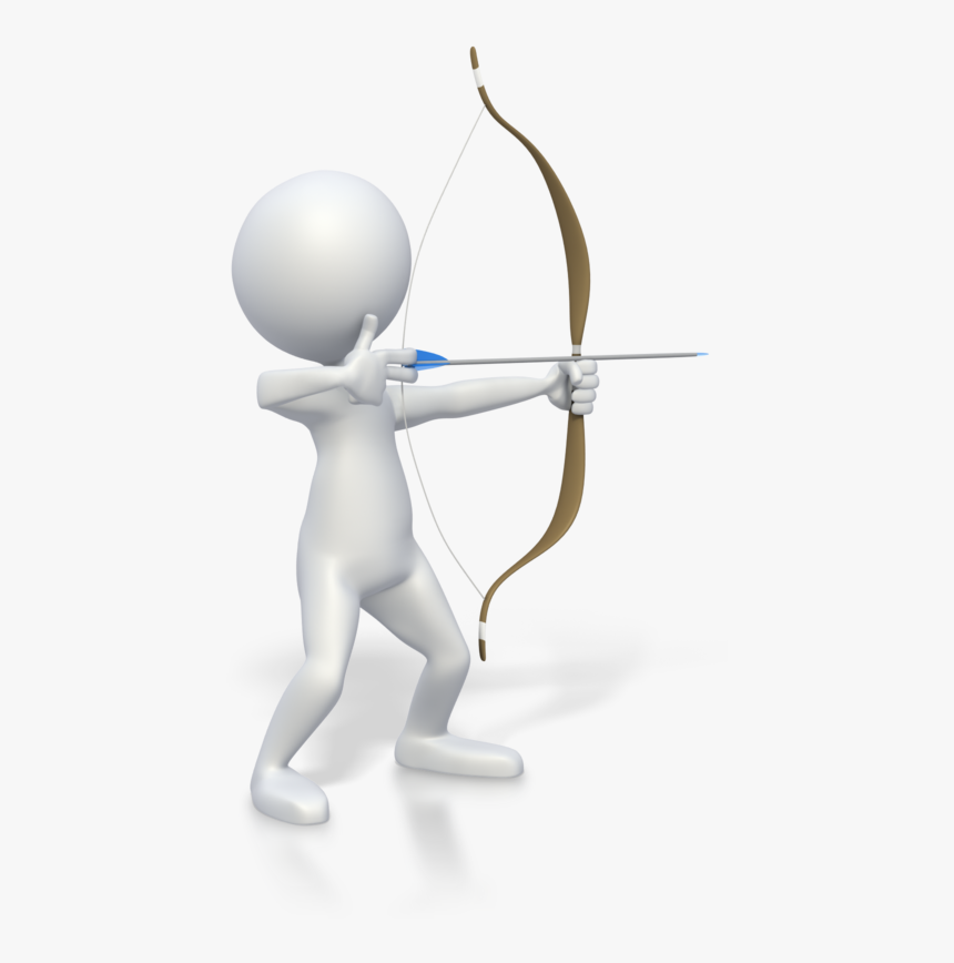 3d Stick Figure Png - Stick People With Bow And Arrow, Transparent Png, Free Download