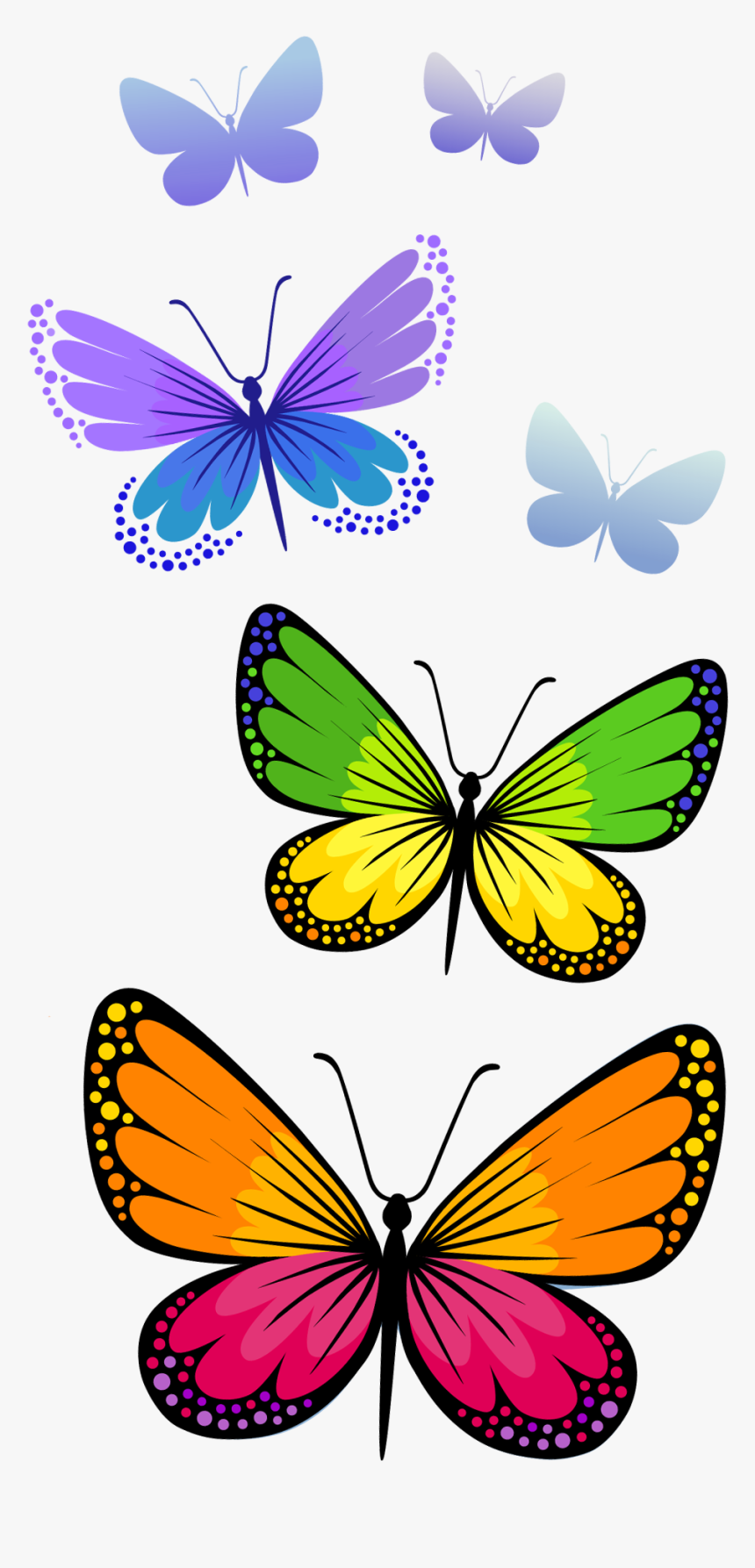 Butterflies Composition Png Clipart - Butterflies Clipart Png, Transparent Png, Free Download
