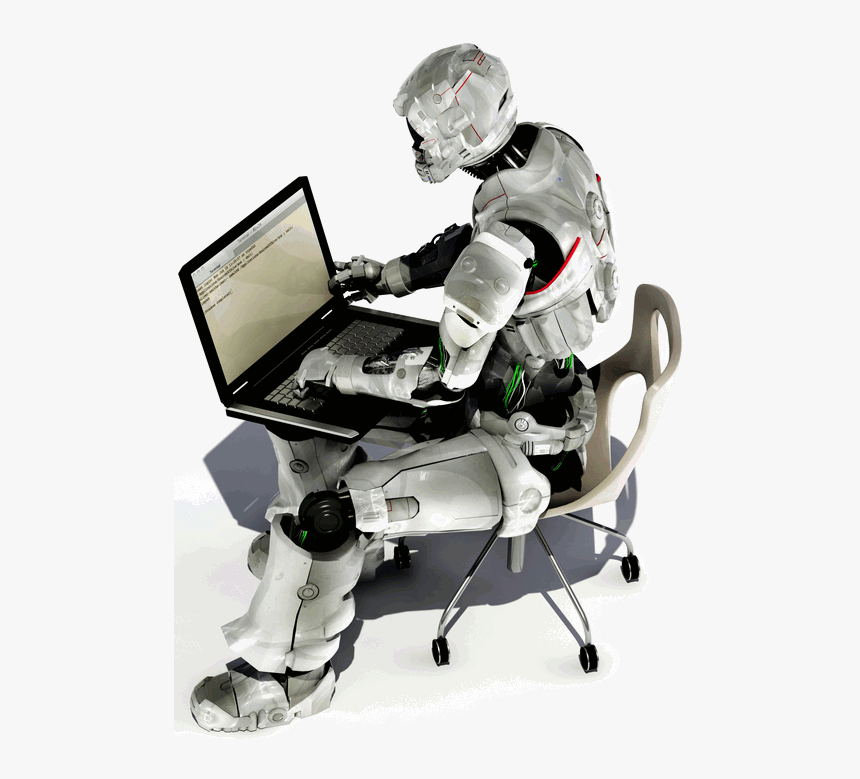 Paying For Technology That Will Soon Make Us Obsolete - Robot With Computer Png, Transparent Png, Free Download