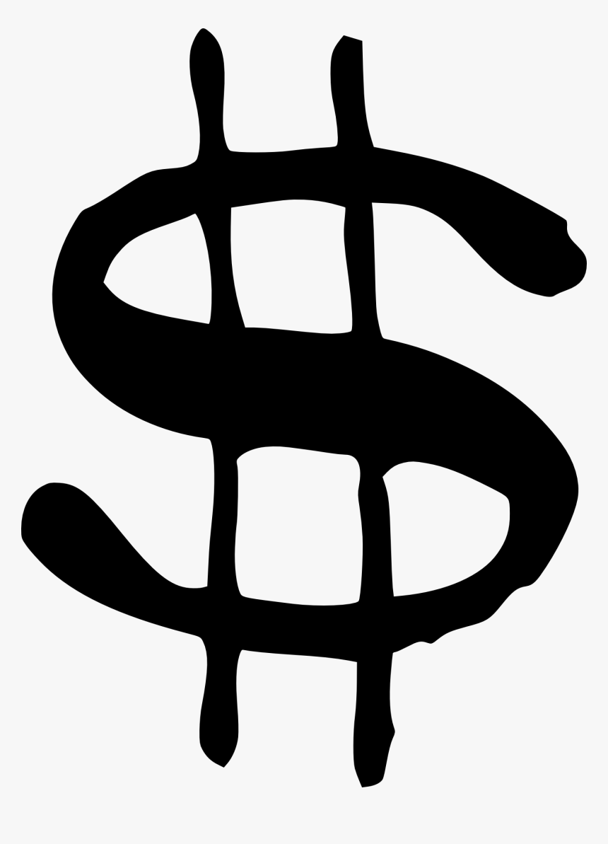 Clip Art Black And White Funny - Dollar Sign Drawing Png, Transparent Png, Free Download