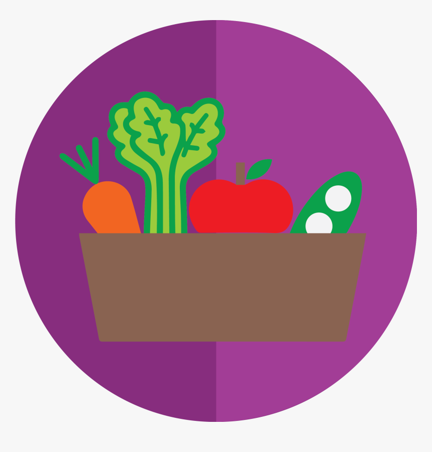A Basket Of Fruits And Vegetables - Basket Clipart Vegetables And Fruits, HD Png Download, Free Download