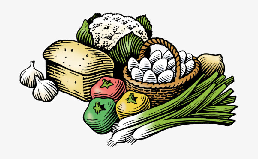 Woodcut Style Illustration Of An Assortment Of Vegetables, - Transparent Farmers Market Clipart, HD Png Download, Free Download