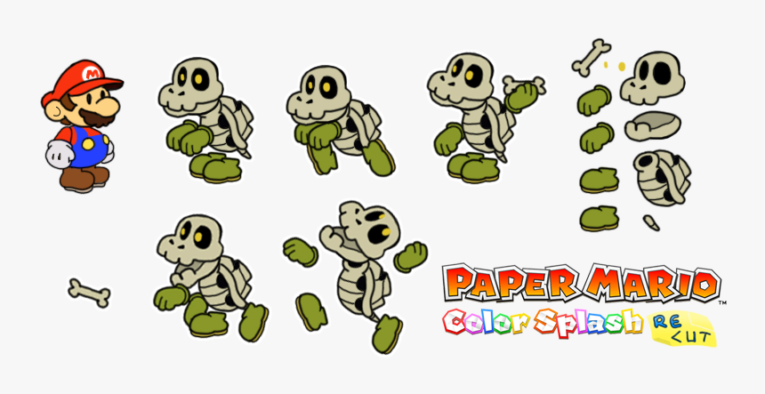 Paper Mario Color Splash Dry Bones, HD Png Download, Free Download