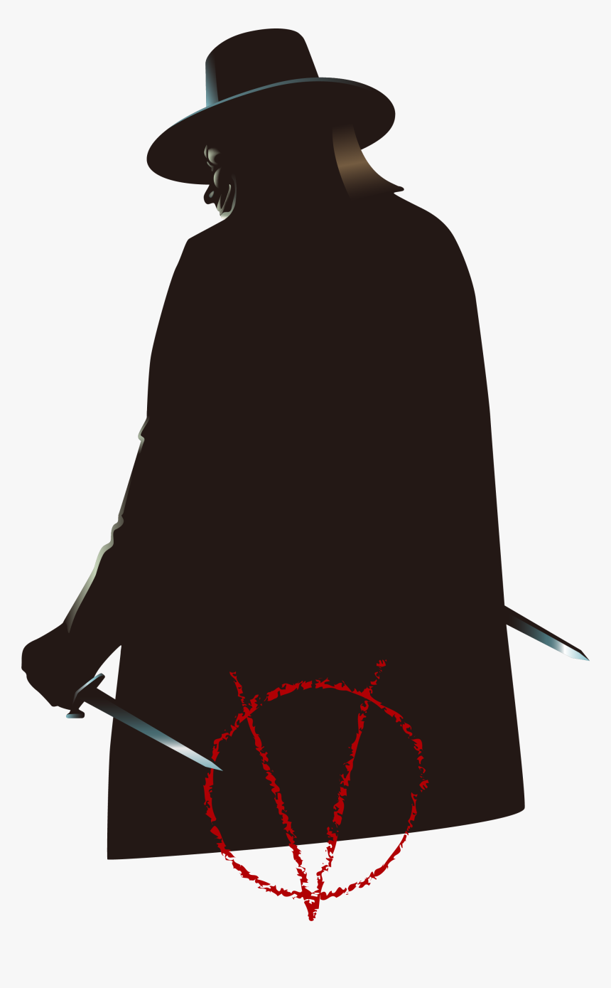 Vector Wearing A Hat Mysterious Man Png Download - V For Vendetta Png, Transparent Png, Free Download