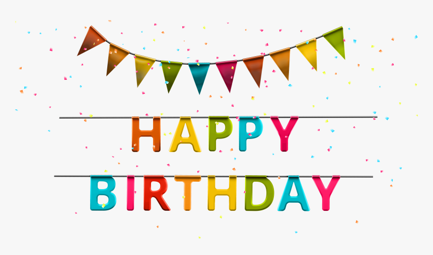 Happy Birthday With Streamer Png Clip Art Image - Graphic Design, Transparent Png, Free Download