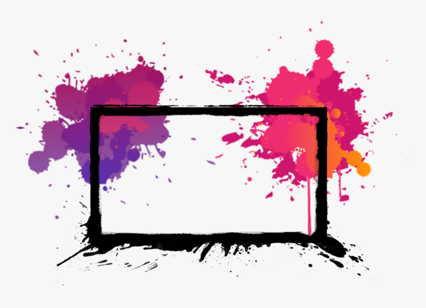 #frame #paint #splash #colorful #colorsplash #art #material - Paint Splashes Background Transparent, HD Png Download, Free Download