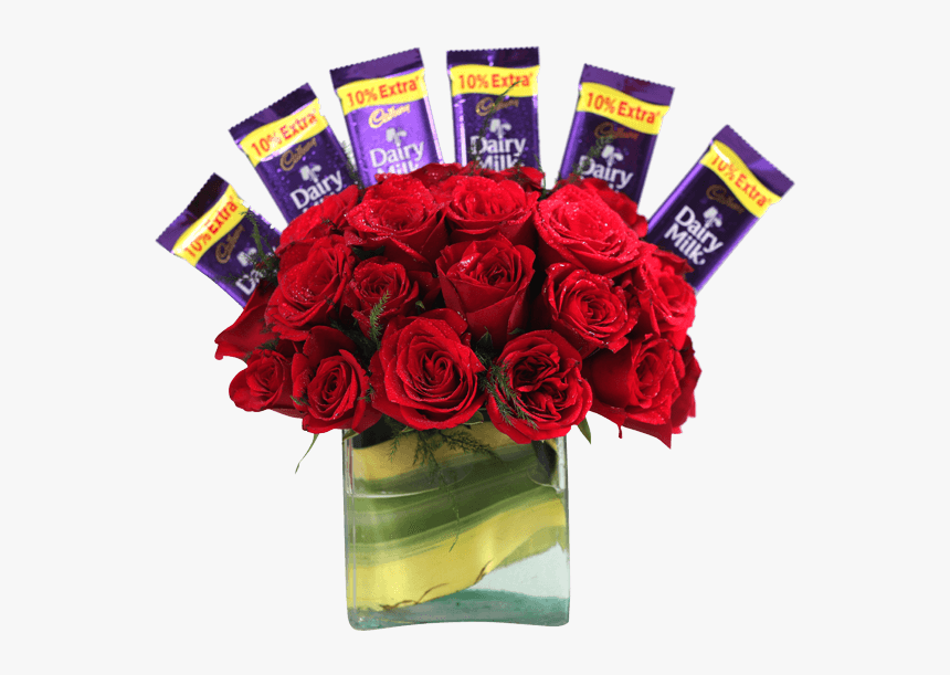 Roses & Chocolates - Love Transparent Chocolate Dairy Milk Png, Png Download, Free Download