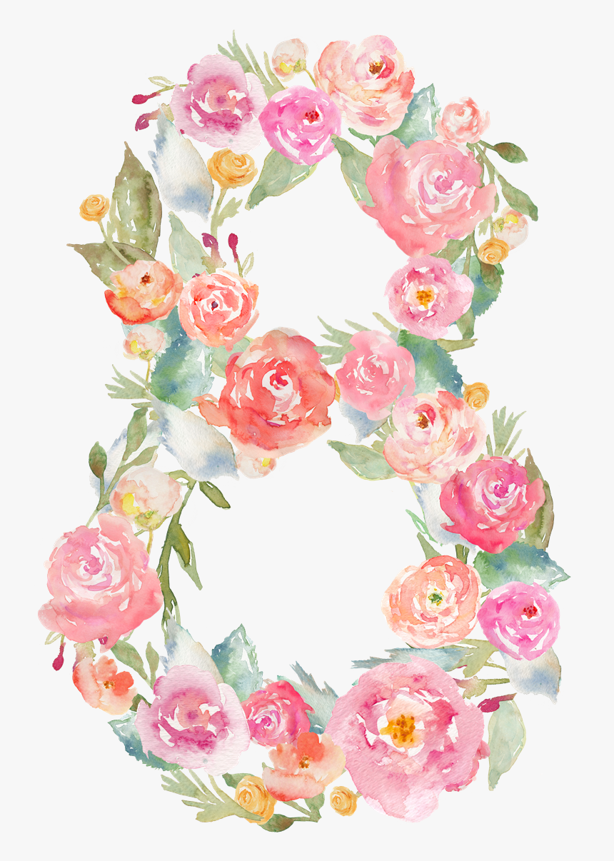 Transparent Floral Numbers Clipart - Numbers With Flowers, HD Png Download, Free Download