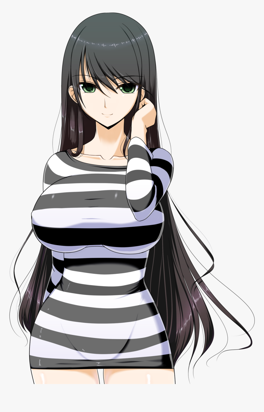 Busty Anime Girl With Black Hair, HD Png Download, Free Download