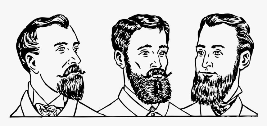 Hairstyles, Beard, 19th, Century, Beginning, Hair, - ตัดผม วิน เท จ Png, Transparent Png, Free Download