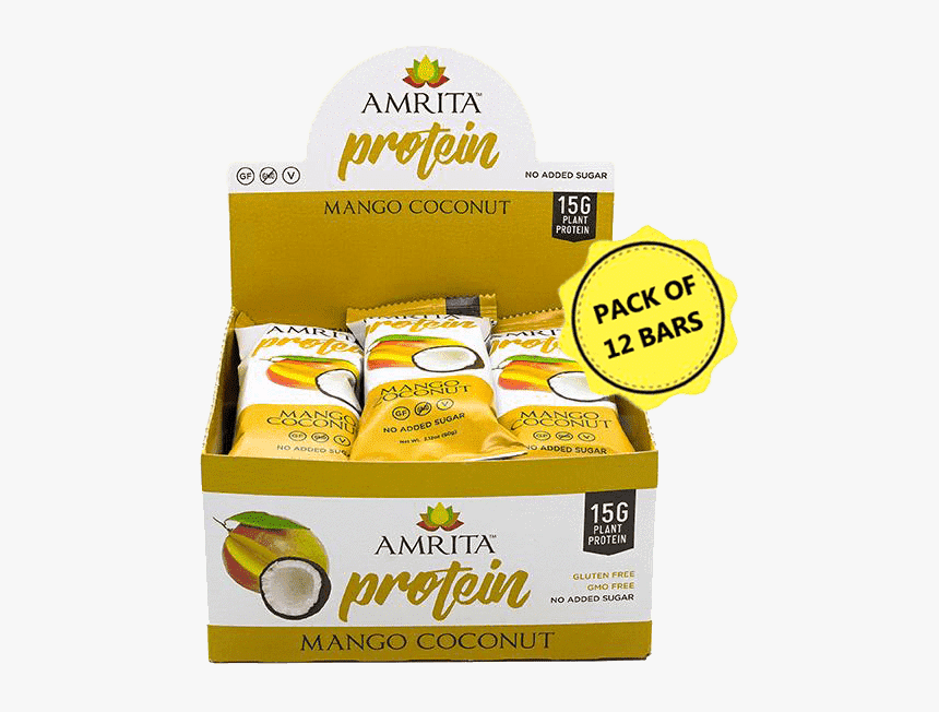 Amrita High Protein Mango Coconut Bars - Protein Bar, HD Png Download, Free Download