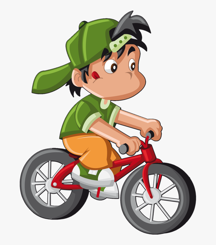Parks & Recreation - Kid Biking Cartoon Png, Transparent Png, Free Download