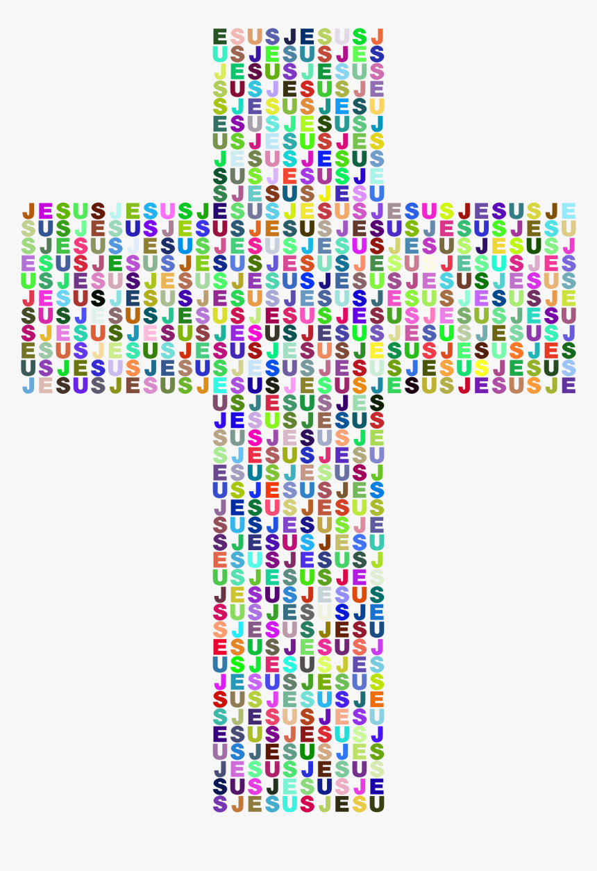 Jesus Cross Typography Ii Prismatic Clip Arts - Colourful Cross Png, Transparent Png, Free Download