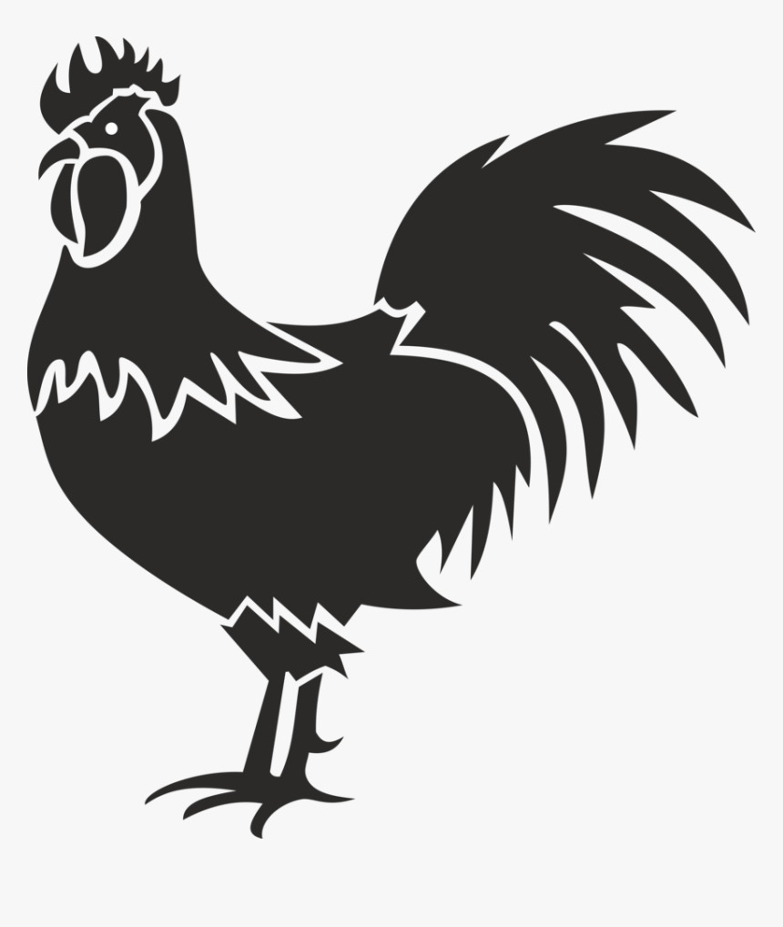 Rooster And Hen Silhouette - Rooster Vector Art, HD Png Download, Free Download