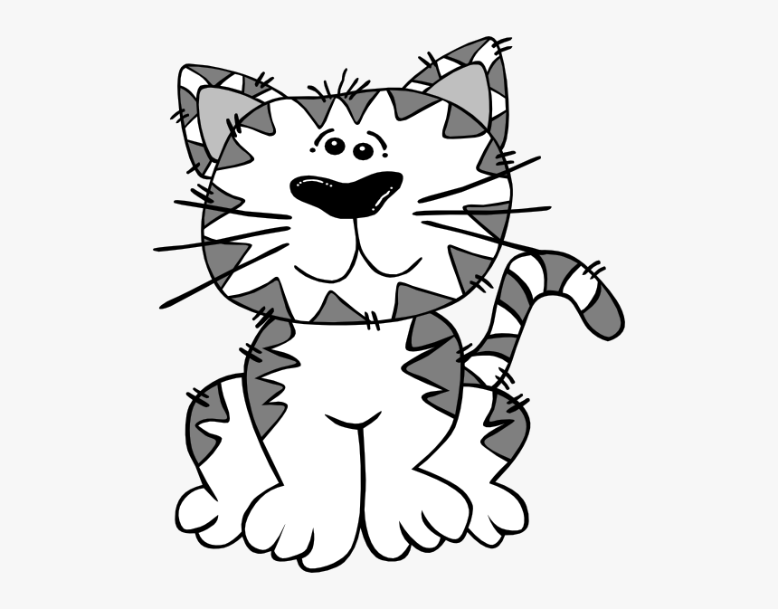 Cat Cartoon White Gray Clip Art - Cat Cartoon No Background, HD Png Download, Free Download
